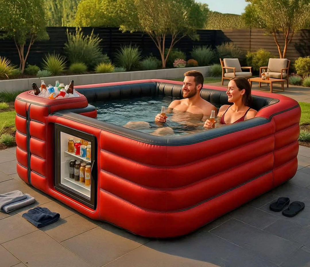 Inflatable hot tub with fridge and cooler - Model 5